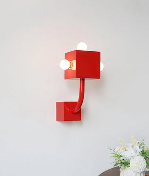 Red Cube Wall Lamp