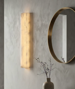 Colonna Fluted Alabaster Wall Sconce