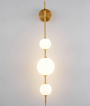 Vertical Globe Plug In Wall Lamp