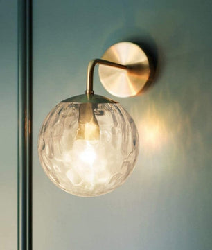 Modern Ficcas Metal Glass Polishing Wall Light for Bedroom Hallway