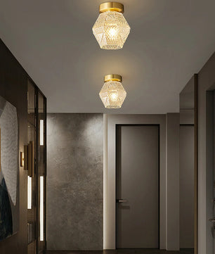 Diamond Cut Art Deco Ceiling Light