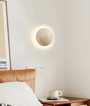 Round Travertine Wall Lamp