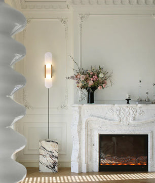 Geometric Harmony Alabaster Plug In Wall Lamp