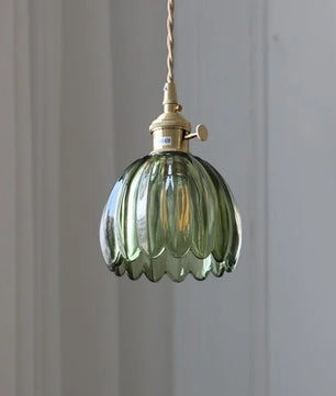 Japanese Retro Glass Flower Pendant Light S17