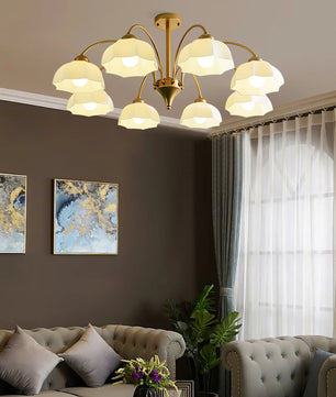 Frosted Glass Bell Chandelier