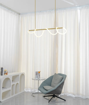 Serpentine Glow Gold Chandelier