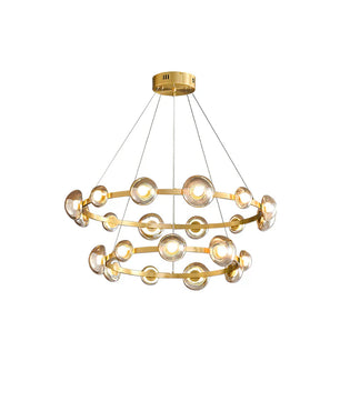 Brass Bar Glass Chandelier