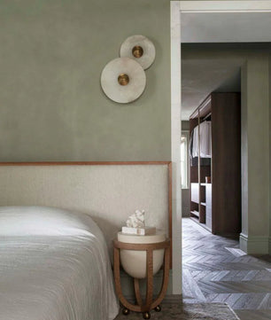 Round Alabaster Combination Wall Lamp