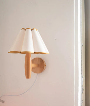 Vintage Fluted Plug In Wall Lamp
