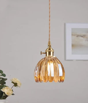 Japanese Retro Glass Flower Pendant Light S17
