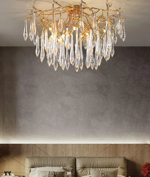 Teardrop Round Crystal Ceiling Lamp