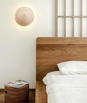 Round Travertine Wall Lamp