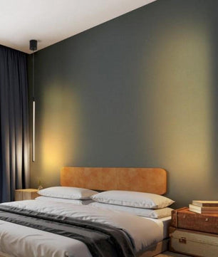 Modernist LED Linear Black Pendant Light Fixture for Kitchen Bedside