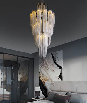 Cascade Silver Chandelier