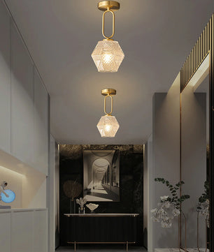 Diamond Cut Art Deco Ceiling Light