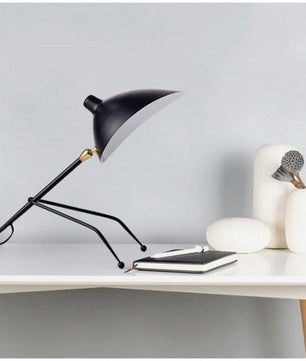 Serge Mouille Black Tripod Desk Lamp