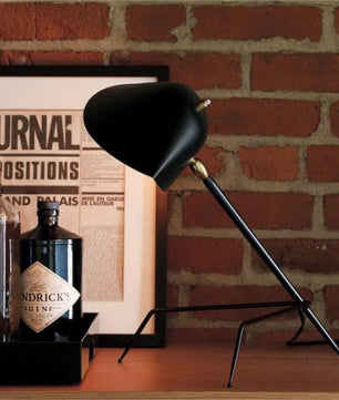 Serge Mouille Black Tripod Desk Lamp