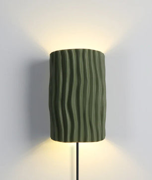 Pleated Resin Plug In Wall Lamp