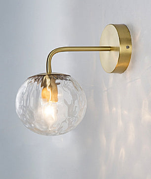 Modern Ficcas Metal Glass Polishing Wall Light for Bedroom Hallway