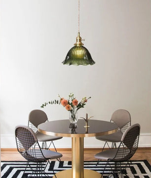 Nordic Retro Flower Glass Pendant Lamp S45