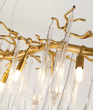 Teardrop Round Crystal Chandelier