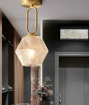 Diamond Cut Art Deco Ceiling Light