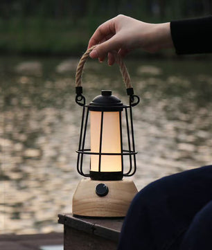 Hemp Rope Lantern Outdoor Table Lamp