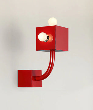 Red Cube Wall Lamp