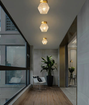 Diamond Cut Art Deco Ceiling Light