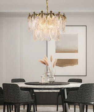 Brass Leaves Chandelier