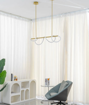 Serpentine Glow Gold Chandelier