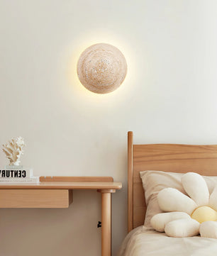 Round Travertine Wall Lamp
