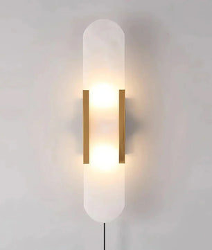 Geometric Harmony Alabaster Plug In Wall Lamp