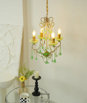 Murano Green Drops Chandelier