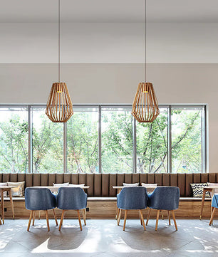 Wood Cage Pendant Lamp