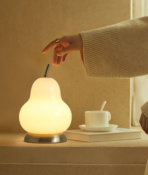 Pear Glass Built-in Battery Table Lamp