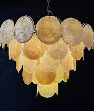 Vintage Yellow Round Murano Chandelier