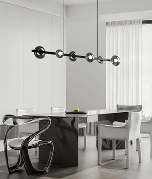 Brass Bar Glass Chandelier