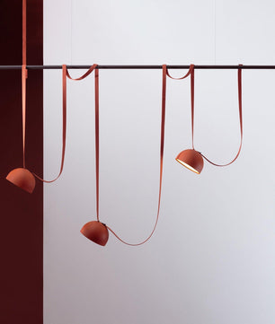 Light Rail Semispheres Leather Pendant Lamp