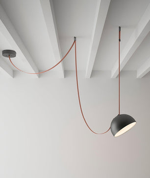 Light Rail Semispheres Leather Pendant Lamp