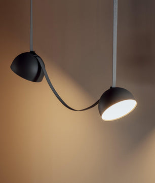 Light Rail Semispheres Leather Pendant Lamp