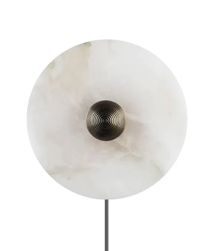 Plug In Alabaster Disc Wall Sconce