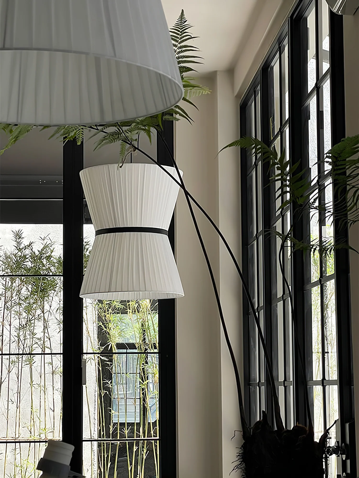 Pleated Linen Hourglass Pendant Light